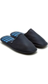 Resim Twigy kare Lacivert Erkek Ev Terliği Ses Cıkarmaz Taban 