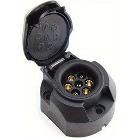 Resim Chuangyinshop Yüksek Kaliteli 12v 7 Pin Avrupa Standart Römork Konnektörü Siyah 1 Adet 