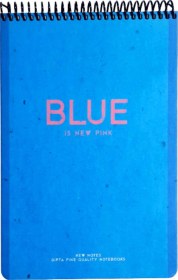 Resim New Notes Blue Is New Pink Spiralli Sert Kapak 100 Yaprak 17x24 Çizgili Bloknot 