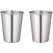 Resim 2 Adet Paslanmaz Çelik Içme Şarap Çay Bardağı Su Kupa Viski Fincan Gümüş 180 ml 