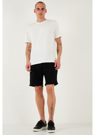 Resim Buratti % 100 Pamuk Regular Fit Normal Bel Müslin Erkek Short Cf25S657802 Siyah 