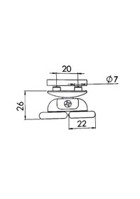 Resim Ayrıntıshop Duşakabin Çift Delikli Teker 1 Adet Krom 