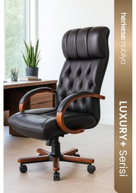 Resim Lord Siyah Deri Yönetici Koltuğu Makam Koltuğu Müdür Koltuğu Siyah 