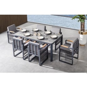 Resim Argos Bahçe Balkon Masa Takımı Cappuccino 