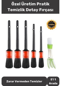 Resim Premium Oto Uyumlu Araç Detaylı Temizlik Fırçası-5+1 Oto Araba Yıkama Klima Temizleme Fırçası 