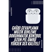 Resim Techno Stock Bluetooth Kulaklık Beyaz Çağrı Cevaplama Dokunmatik Kontrol Kablosuz 