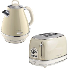 Resim Ariete Vintage Bej 1.7 Litre Kettle ve Iki Hazneli Ekmek Kızartma Makinesi 