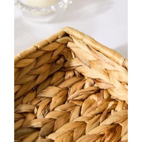 Resim Karokstore El Yapımı Örme Doğal Su Sümbülü Hasır Peçetelik (19 * 19 * 7cm) - Yemek Masası Üstü Kağıt Peçetelik Doğal Geri Dönüşümlü. 