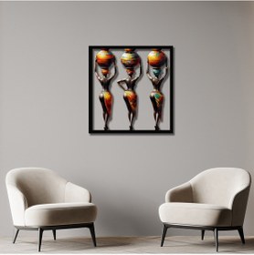 Resim Afrika Zarafeti Renkli Metal Tablo 