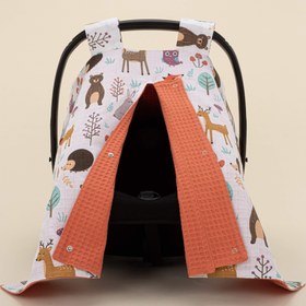 Resim Puset Örtüsü - Çift Taraflı - Turuncu Petek - Orman 