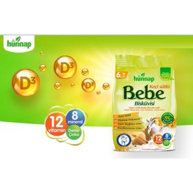Resim Hünnap Keçi Sütlü 6+ Ay Bebe Bisküvisi 400 G 3 ADET 