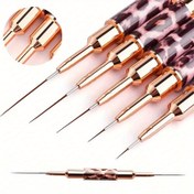 Resim 1/5 Adet Çift Uçlu Nail Art Liner Fırçalar, Leopar Baskı Saplı, Fransız Çizgileri için Akrilik Hassas Çizim Kalemi, Jel Cila Detaylandırma ve Çiçek Desenleri, Kokusuz Manikür Araçları 