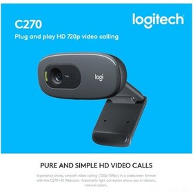 Resim Xindoker Logitech C270 Webcam Siyah - 720p Hd Video, Gürültü Azaltıcı Mikrofon, Usb 2.0 Plug & Play, Dijital Kameralar İçin Bilgisayar/laptop 