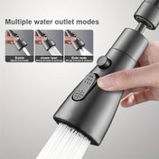 Resim 3 Su Çıkış Modlu Çok Fonksiyonlu Mutfak Musluğu, Aerator ve Gecikme Cihazı, Evrensel Döner Salıncak, Su Tasarrufu ve Sıçrama Korumalı Tasarım, Sebzeler ve Meyveler Yıkamak İçin İdeal, Mutfak Musluğu Aksesuarları 