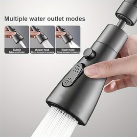 Resim 3 Su Çıkış Modlu Çok Fonksiyonlu Mutfak Musluğu, Aerator ve Gecikme Cihazı, Evrensel Döner Salıncak, Su Tasarrufu ve Sıçrama Korumalı Tasarım, Sebzeler ve Meyveler Yıkamak İçin İdeal, Mutfak Musluğu Aksesuarları 