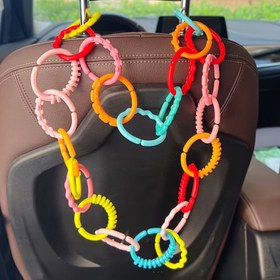 Resim 4/10/15/25/50 adet plastik bağlama halkaları oyuncak asılı bebek arabası araba koltuğu bebek yatağı oyun matı bebek yeni doğan erkek kız klips öğrenme seyahat aksesuarı 
