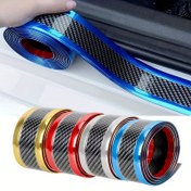 Resim 1 adet Çıkartmalar Anti Çizik Kapı Eşiği Koruyucu Kauçuk Şerit Karbon Fiber Araba Eşiği Koruma Tampon Film Çıkartması Araba Stilizasyonu 