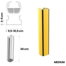 Resim Puffyguard U Tipi Raf Ayak Koruyucu Yeni Tip 60 Cm - Medium - A:9,5cm - 1,05cm - B:3,5cm - 5cm 