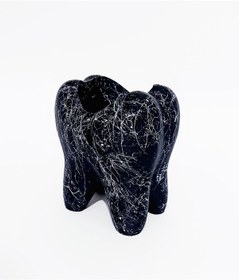 Resim stdeta Diş Tasarım Mermer Desenli Dekoratif Diş Fırçalık (10 Cm) 