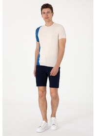 Resim U.S. Polo Assn. Erkek Slim Fit Bisiklet Yaka Ekru Kazak 50302981-VR019 