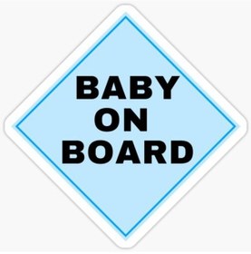 Resim Uyarı Arabada Bebek Var Sticker oto Etiket 18cm MD3 