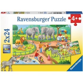 Resim Ravensburger 2x24 Parça Puzzle Hayvanat Bahçesi 078134 