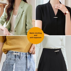 Resim 4 adet, Çok Fonksiyonlu Taklit İnci Pinleri - Eşarp, Çanta ve Yaka için Dönüştürülebilir Broşlar - Parıldayan Yuvarlak İnci Tasarımı - Kadınların Günlük Giyiminde Şık Aksesuarlar 