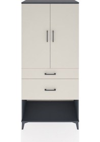 Resim Hyperion Dolap Tek Raflı 2 Çekmeceli Tek Askılı 88x44x195 Ant... Antrasit 