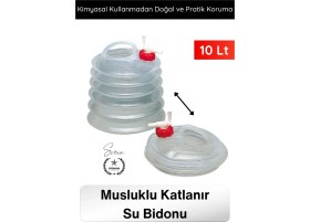 Resim Svein #bidon Kamp Karavan Piknik Dağcılık Katlanır Su Bidonu 10 Litre Musluklu Akordiyon Su Deposu Bpa Free Taşınabilir Su Tankı Araç Bagajı Outdoor Acil Durum Kamping Su Saklama Taşıma Bidonu 