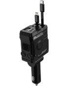 Resim Meridiangoods San.como 4'ü 1 Arada Mekanik Rüzgar Telefon Araç Şarj Cihazı 66w Hızlı Şarj Dual Port Dual Line Mecha Serisi Siyah 