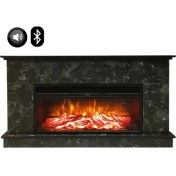 Resim Dlc 1175MS Siyah Mermer Desen 1800 Watt Bluetooth ve Ses Efektli Dekoratif Elektrikli Şömine 