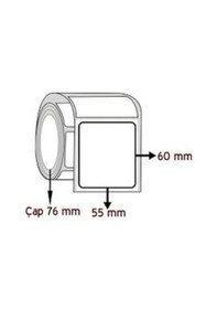 Resim 55X60 Barkod Etiketi Eko Termal Kuşe 1 Adet500 Sarım 55x60 