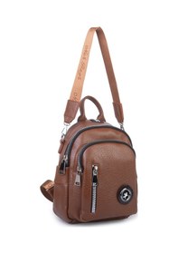 Resim Nas Bag Kadın Dönüştürülebilir Sırt Ve Omuz Çantası Şık Geniş Fermuarlı Çanta 24x31x14 Cm Taba Victoria 