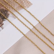 Resim 2Metre/78.74inç 1/1.5/2mm Altın Paslanmaz Çelik Zincir, Bileklikler Takı Yapımı İçin O Şekilli Haç Zincirleri, Diy Aksesuarları Bileşenleri 