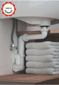 Resim Dallmer yer kazandıran lavabo sifonu, kolay temizlenir, ayarlanabilir koku önleyici gider borulu 