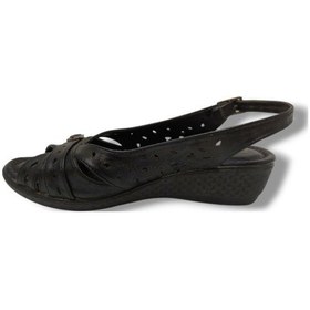 Resim Hisaş 3122-20 Delikli Dolgu Topuk Kadın Sandalet Siyah 