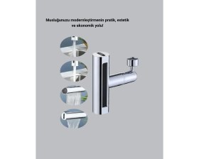 Resim 4 Fonksiyonlu Musluk Başlığı 360 Derece Dönebilen ve Su Tasarruflu Nemere 