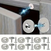 Resim 18 adet (6 Set) Manyetik Dolap Kapısı Tutucu, Yuvarlak Metal Gizli Manyetik Kapı Kilidi ile Vida, Mobilya Donanım Aksesuarları, Manyetik Kapı Tutucu, Magnetik Kapı Tutucu, Magnetik Kapı Tutucu 