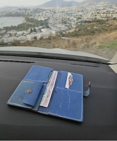 Resim Otohousse Hakiki Deri Kadın Cüzdan Bozuk Para Kartlık Ve Kağıt Para Gözlü Lacivert 