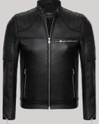 Resim Hakiki Kuzu Derisi Siyah Erkek Deri Mont Kolları Fermuarlı 3 Cepli Deri Ceket Siyah 