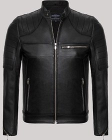 Resim Hakiki Kuzu Derisi Siyah Erkek Deri Mont Kolları Fermuarlı 3 Cepli Deri Ceket Siyah 
