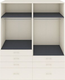 Resim Kronos Gardrop 4 Raflı 7 Çekmeceli 2 Askılı 176x59x221 Aytaşı-antrasit/aytaşı Antrasit/aytaşı 