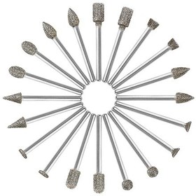 Resim Lemestar 20 Adet Elmas Uç Seti, 3mm Şaftlı Taş Oyma Ve Parlatma Aksesuarları, Tüm El Alet,gümüş 