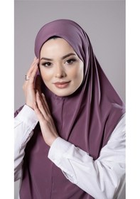 Resim Hürrem Bone Violet Pratik Hazır Geçmeli Tesettür Eşarp Sandy Kumaş Düz Hijab 2308 21 
