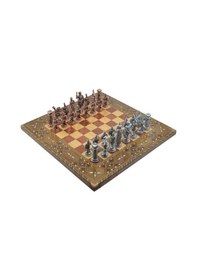 Resim Gifthome Metal Satranç Takımı-seti battal roma antik sedefli gül 