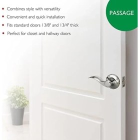 Resim 778993 Springdale 2 Yönlü Ayarlanabilir Geçiş Kapı Kolu Modern Ince Tasarımlı Koridor Dolabı Için Cilalı Krom 