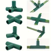 Resim 3 adet Dayanıklı Bahçe Serası Destek Bağlantıları, 16mm T-Şekilli ve L-Şekilli Braketler, Kararlı Çerçeveler için Uygun, Bitki Gölgelik Kano Bağlantıları, Çerçeve Serası Stand Parçaları, Çerçeve Tüp Aksesuarları 