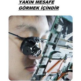 Resim Gözlük Büyüteç Göze Takılan Büyüteç 20x Saatçi Gözlüğü Tamirci Gözlüğü Yakın Mesafe Görüşü İçin 