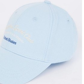 Resim DeFacto Kadın Etiket Baskılı Dokuma Beyzbol Basketbol Şapkası D9484AX25SMBE18 Mavi 