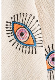 Resim Varol Organik %100 Pamuk Müslin Peştemal - Göz Goz/pestemal Krem 